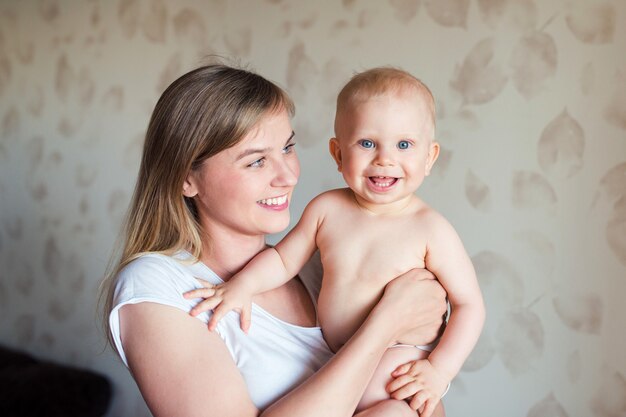 Happy mother and child