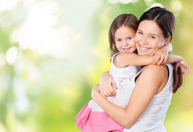 Happy Mother and daughter hugging