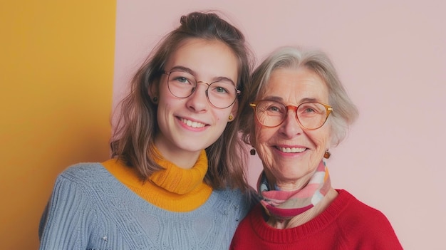 Photo happy mother and daughter together on mothers day to celebrate