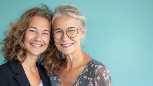 Photo happy mother and daughter together on mothers day to celebrate