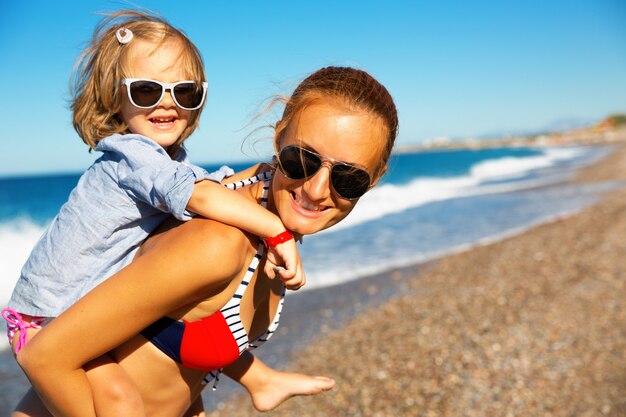 Happy mother and daughter