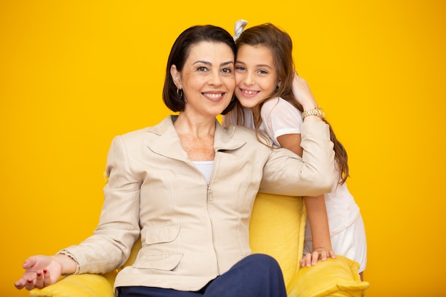 Happy mother and daughter