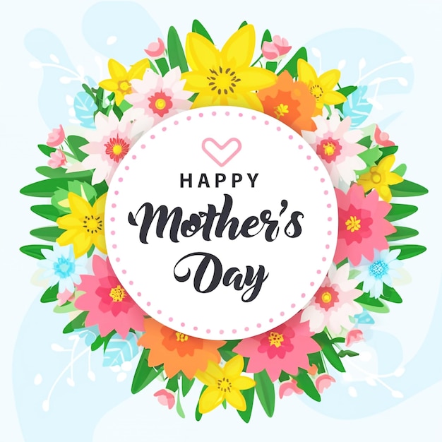 Happy mother day vector poster design flower background