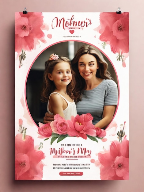 Happy Mother Day Vertical Poster Template Design