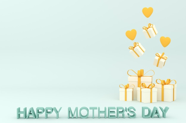 Happy mother's day 3d rendering illustration for background and greeting card