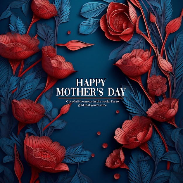 Happy mother's day social media post template with a message to your lovely mother