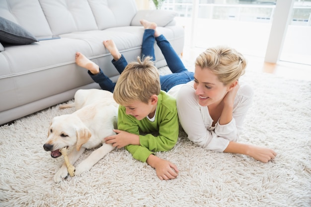 ハッピーマザーと子犬子犬