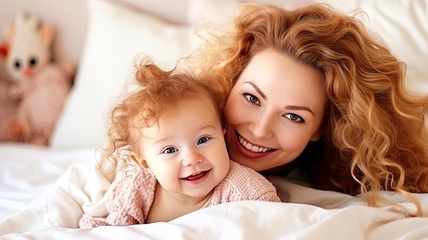 Happy mother with daughter