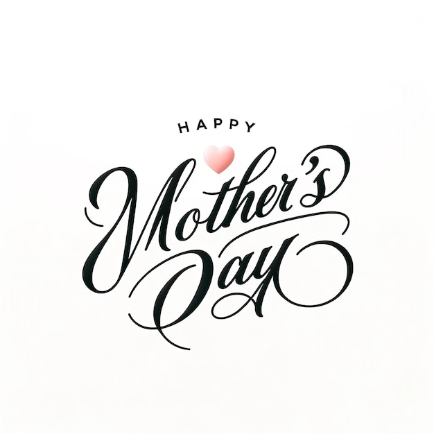 Happy Mothers Day calligraphy text isolated on white background Generative ai