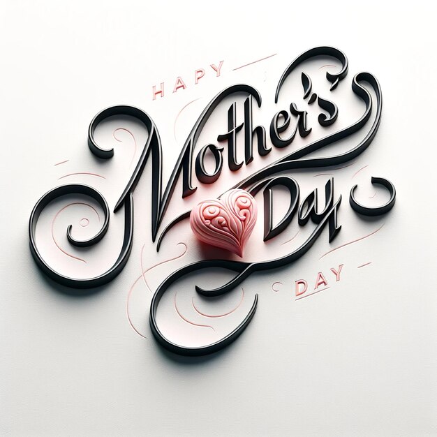 Happy Mothers Day calligraphy text isolated on white background Generative ai