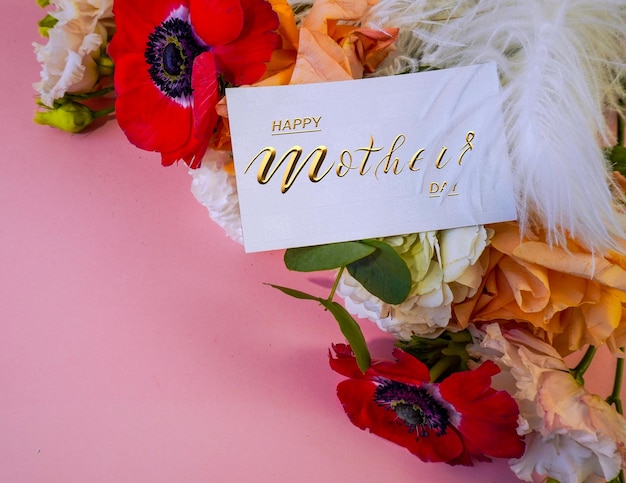 Happy mothers day Card Banner flyer Congratulations on Mothers Day