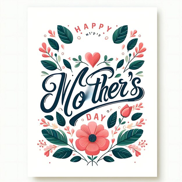 Happy Mothers Day Card with Flowers