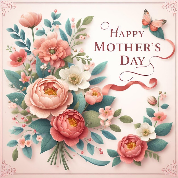 Photo happy mothers day flower greeting background