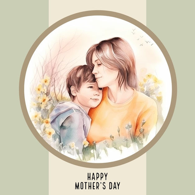 Happy mothers day greeting card design