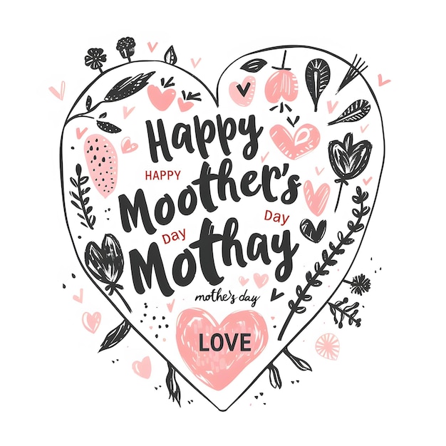 Photo happy mothers day hand drawn lettering