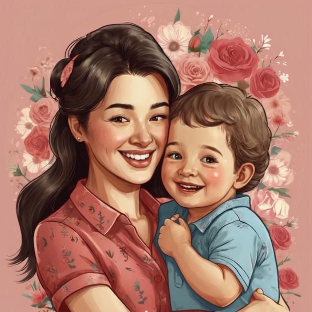 Happy Mothers Day Illustration