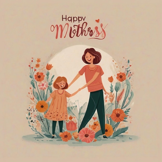 Happy Mothers Day Illustration