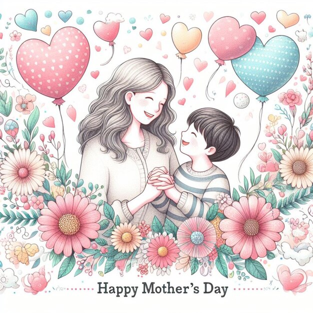 Happy Mothers Day Illustration