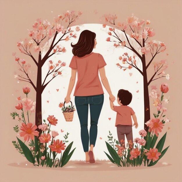 Happy Mothers Day Illustration