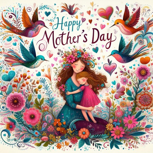 Happy Mothers Day Illustration