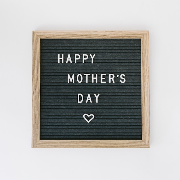 Happy Mothers Day inscription on black board