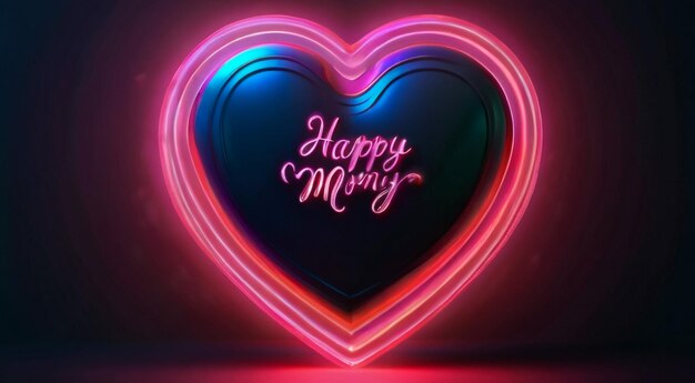 Happy Mothers Day Neon with a Brick Wall Background Vector Illustration