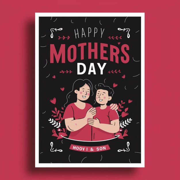 Photo happy mothers day poster design template