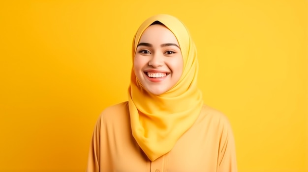 Happy muslim woman wearing hijab