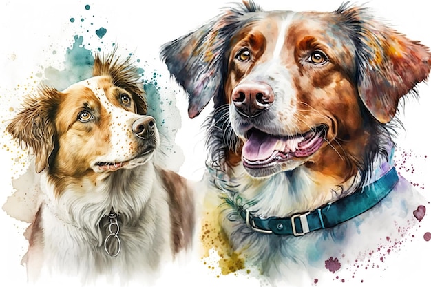 Happy National Love Your Pet Day portrait watercolor painting background