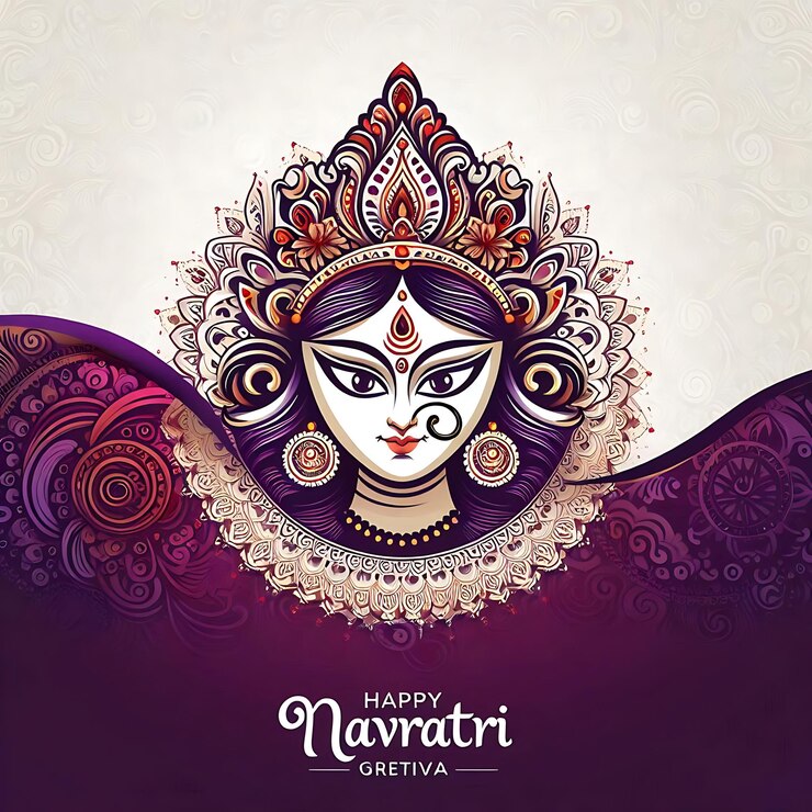 Photo happy navratri festival artistic background