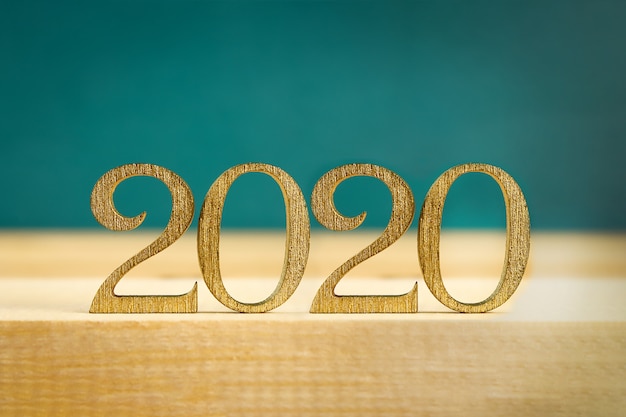 사진 새해 복 많이 받으세요 2020. 크리 에이 티브 텍스트 새해 복 많이 받으세요 2020 금 나무 편지로 작성.