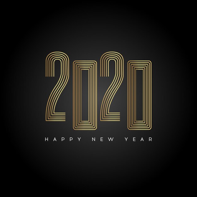 Happy New Year 2020 Modern 2020 Text DesignVector New Year illustration