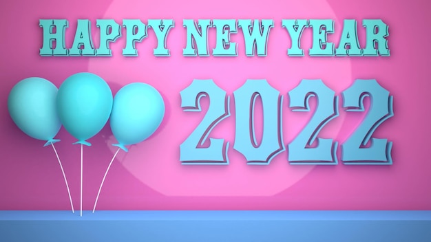 Happy New Year 2022 3D Greetings Card