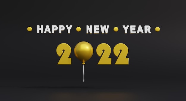 Photo happy new year 2022 3d render illustration