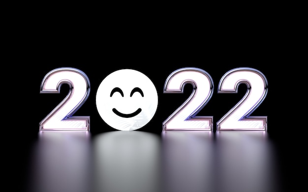 happy new year 2022 premium wallpaper 3d rendering background for social banner and poster