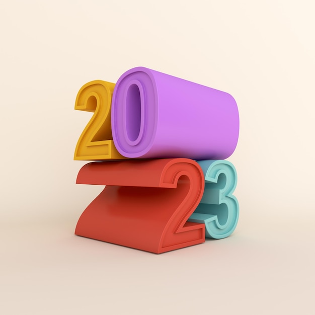 Happy new year 2023 3d text background