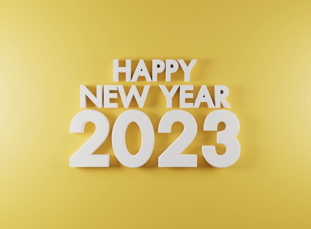 Photo happy new year 2023. new year 2023 with 3d number. 3d rendering.