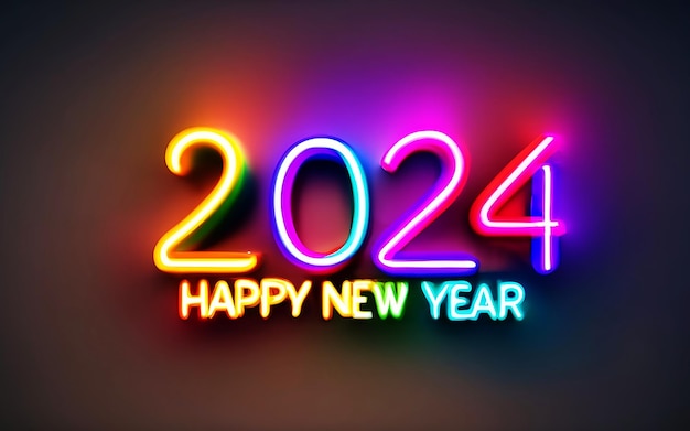 Фото Счастливого нового года 2024 3d рендеринг