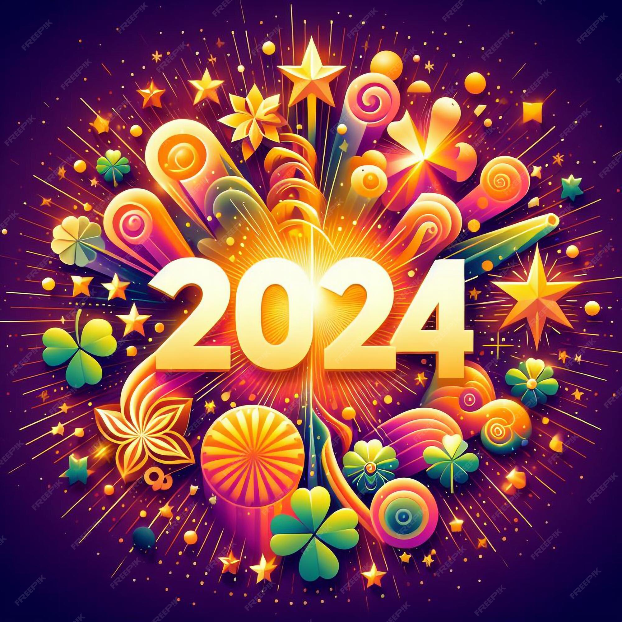 Premium AI Image Happy New Year 2024 abstract background