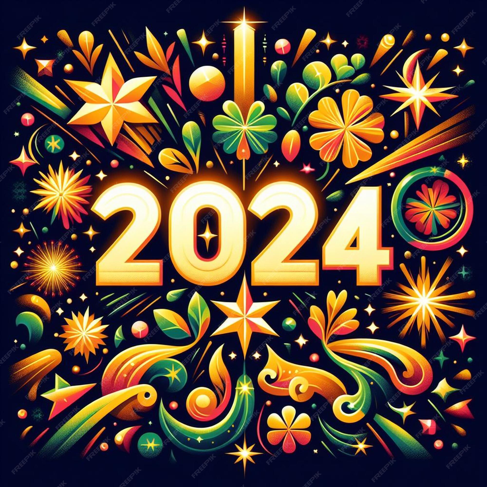Premium AI Image Happy New Year 2024 abstract background
