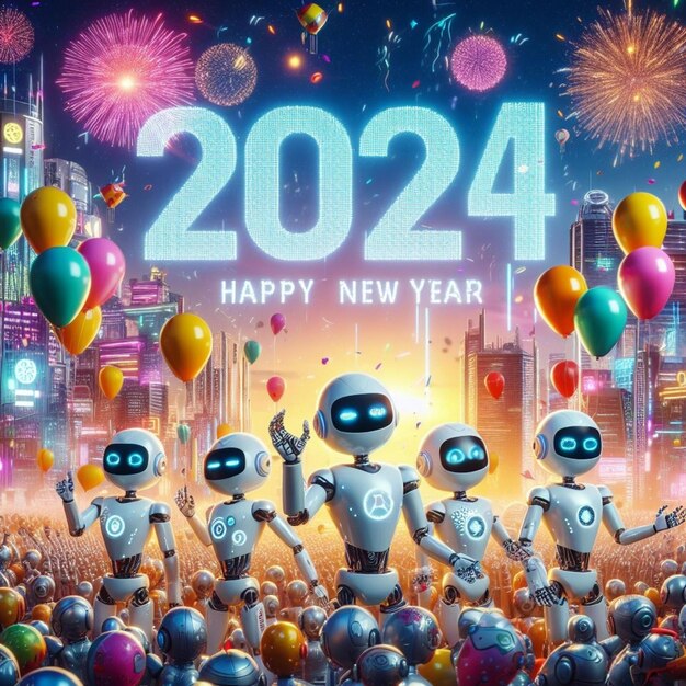 Happy new year 2024 ai generate