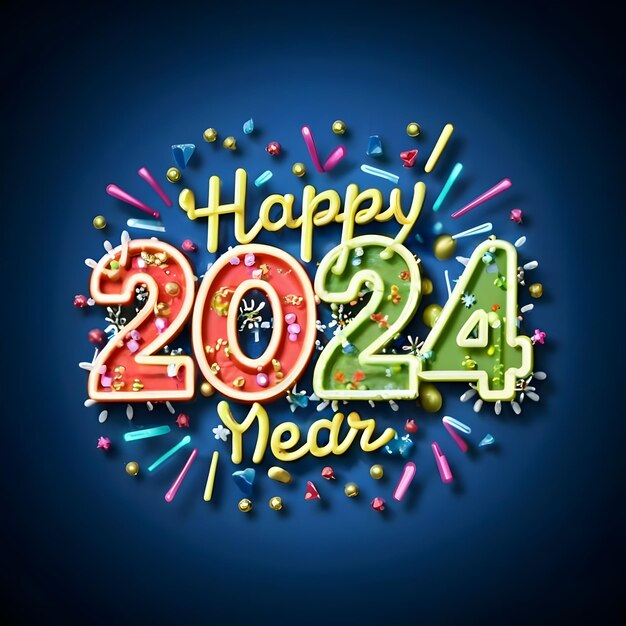 Photo happy new year 2024 ai generated