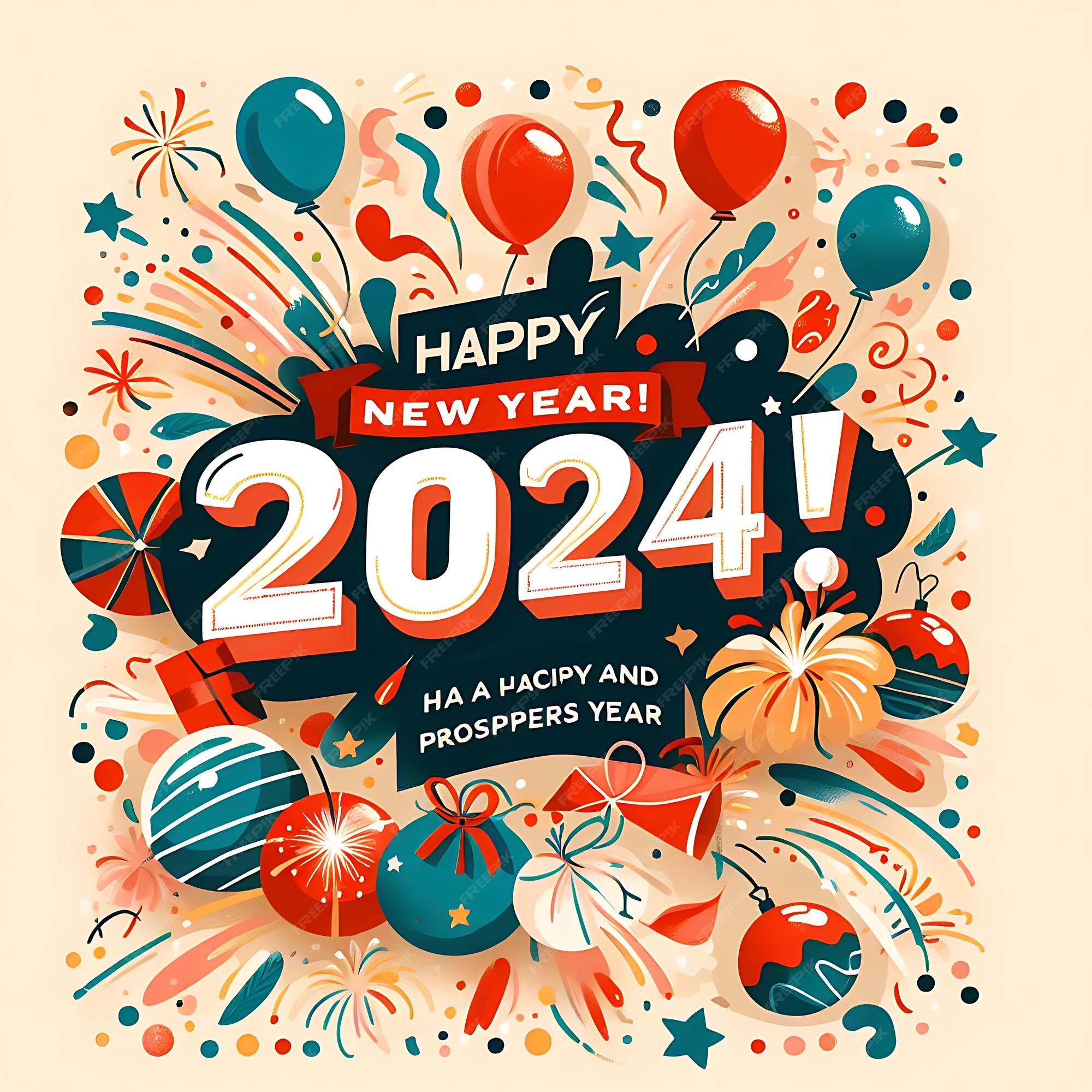 Premium AI Image Happy new year 2024 AI Generative