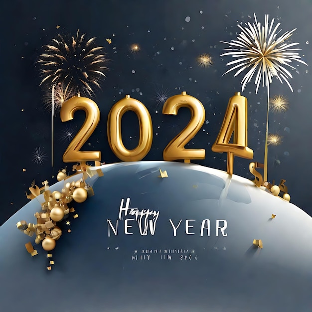 Premium AI Image HAPPY NEW YEAR 2024 AI