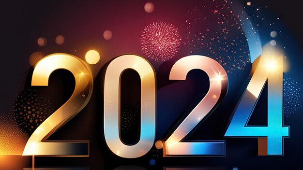 Happy new year 2024 background Holiday greeting card design For wallpaper