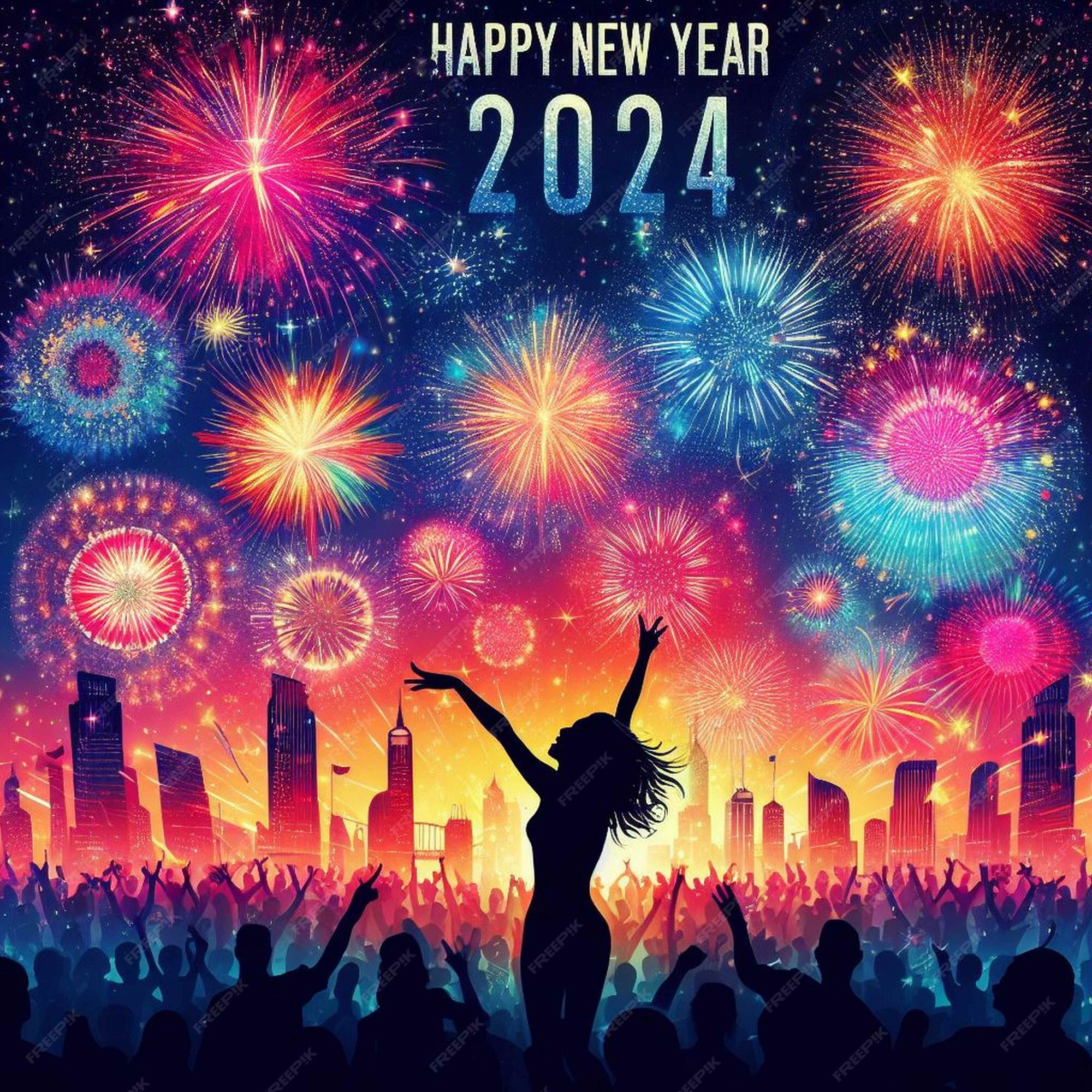 Premium AI Image Happy New Year 2024 background images New year 2024