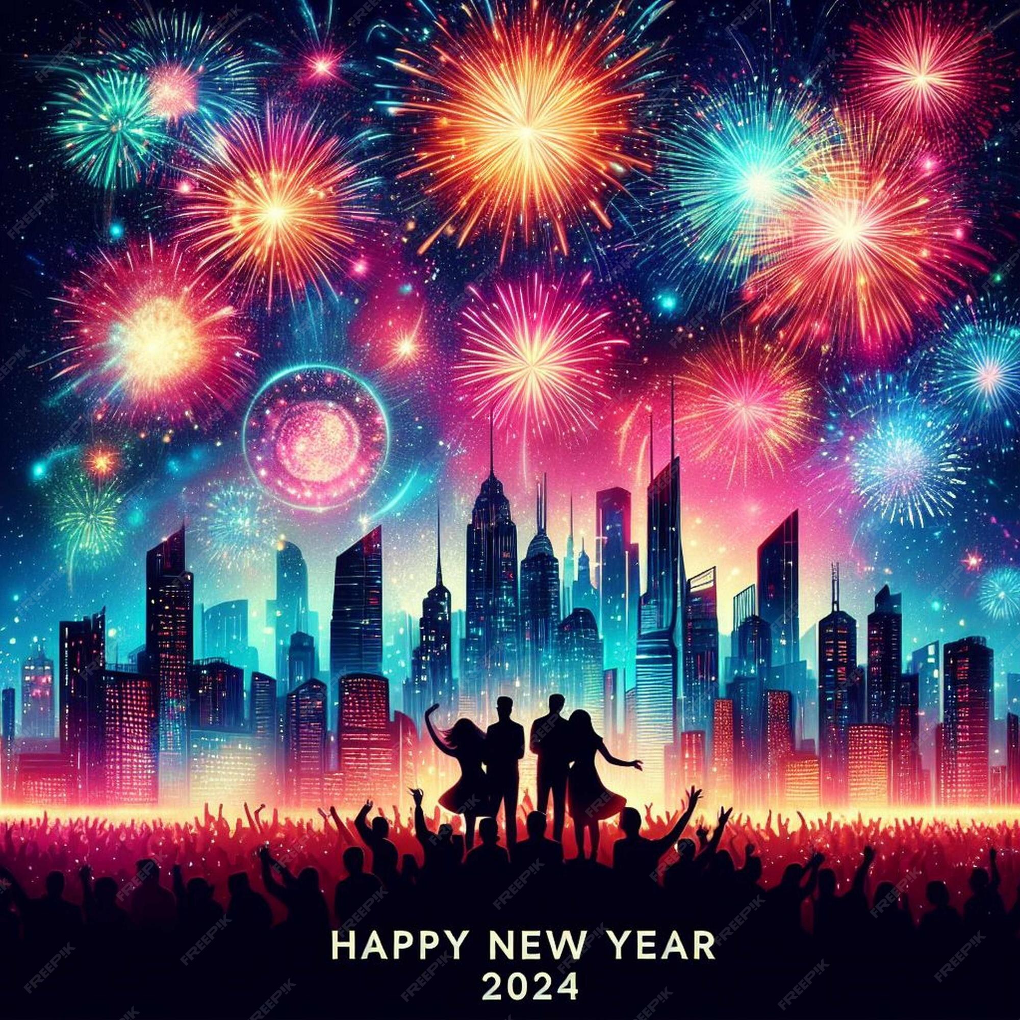 Premium AI Image Happy New Year 2024 background images New year 2024