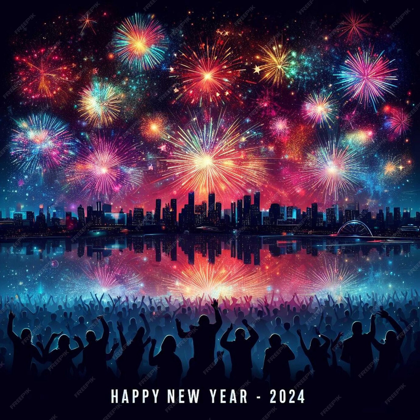 Premium AI Image Happy New Year 2024 background images New year 2024