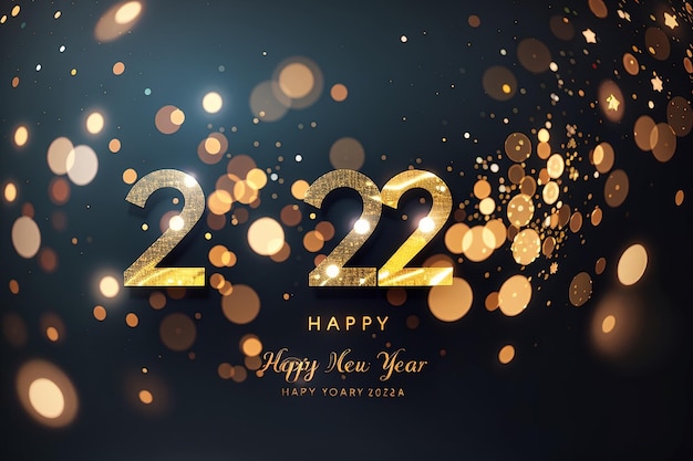 Photo happy new year 2024 bokeh background in modern style vector