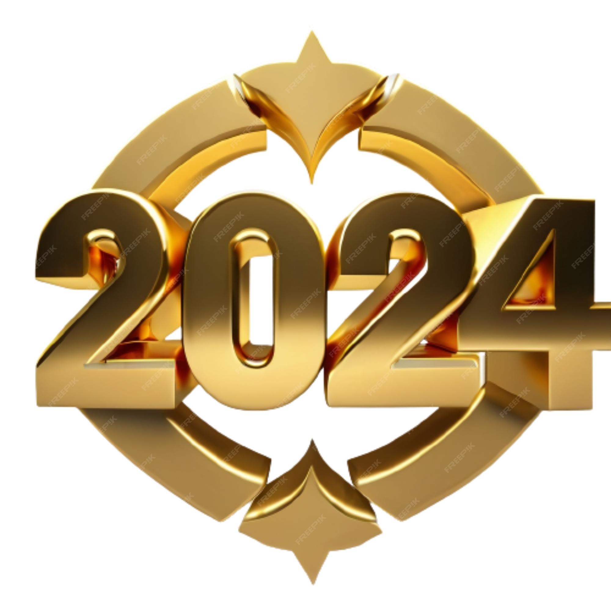 Premium Photo Happy New Year 2024 Golden 3d Numbers With Luxury Text